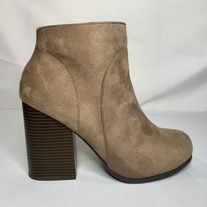 Faux Suede Booties, size 11 (fits like a 10)